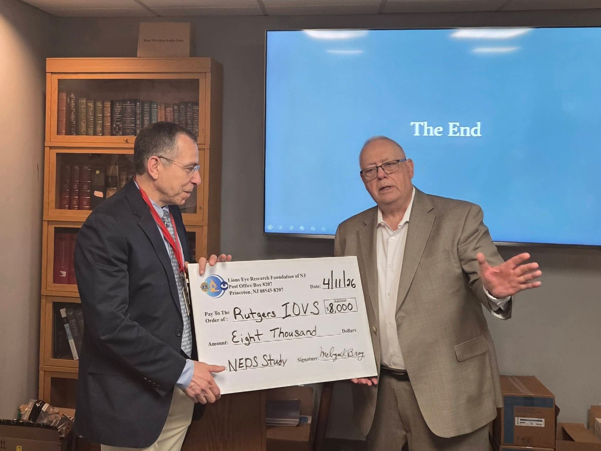 April 11, 2026 LERF NJ presents $8,000 to fund research.